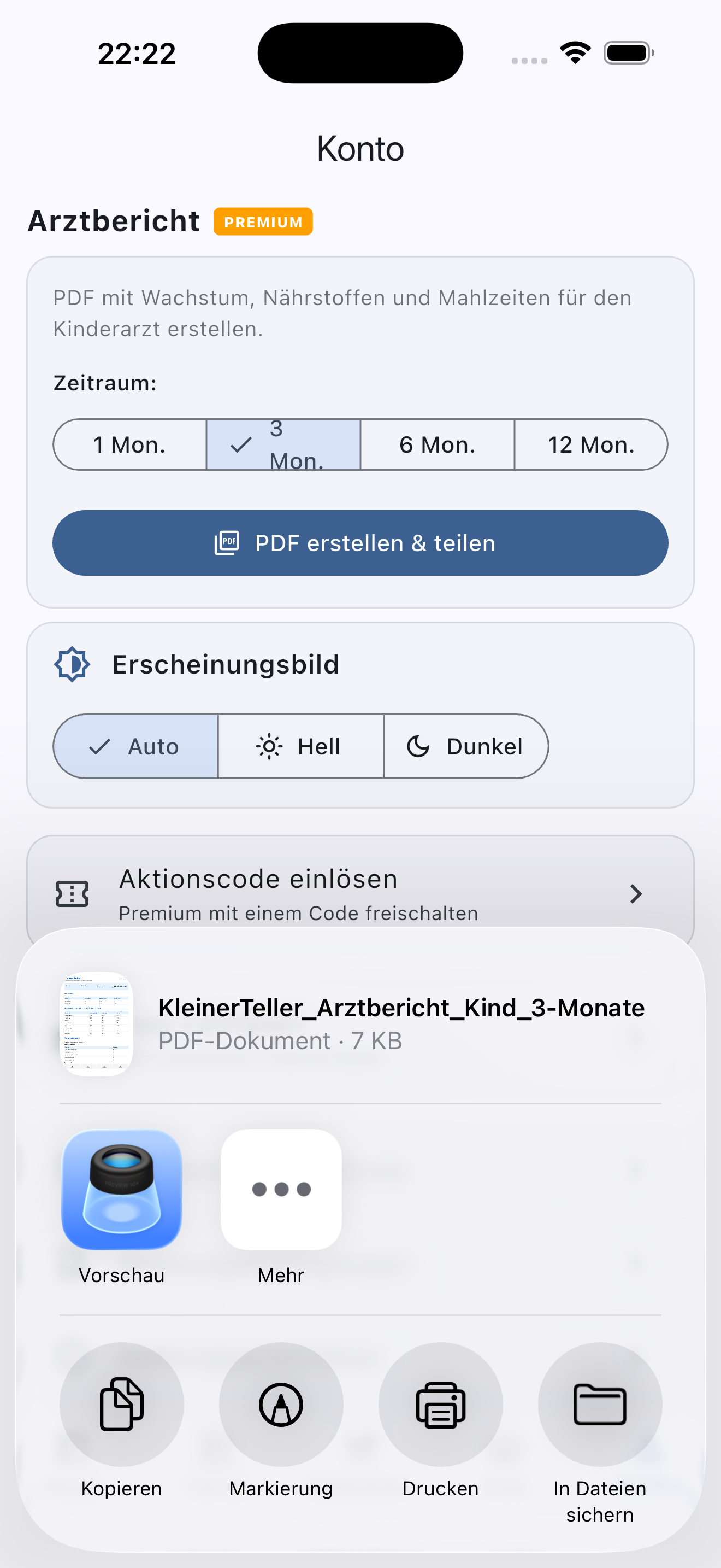 KleinerTeller Arztbericht – PDF erstellen