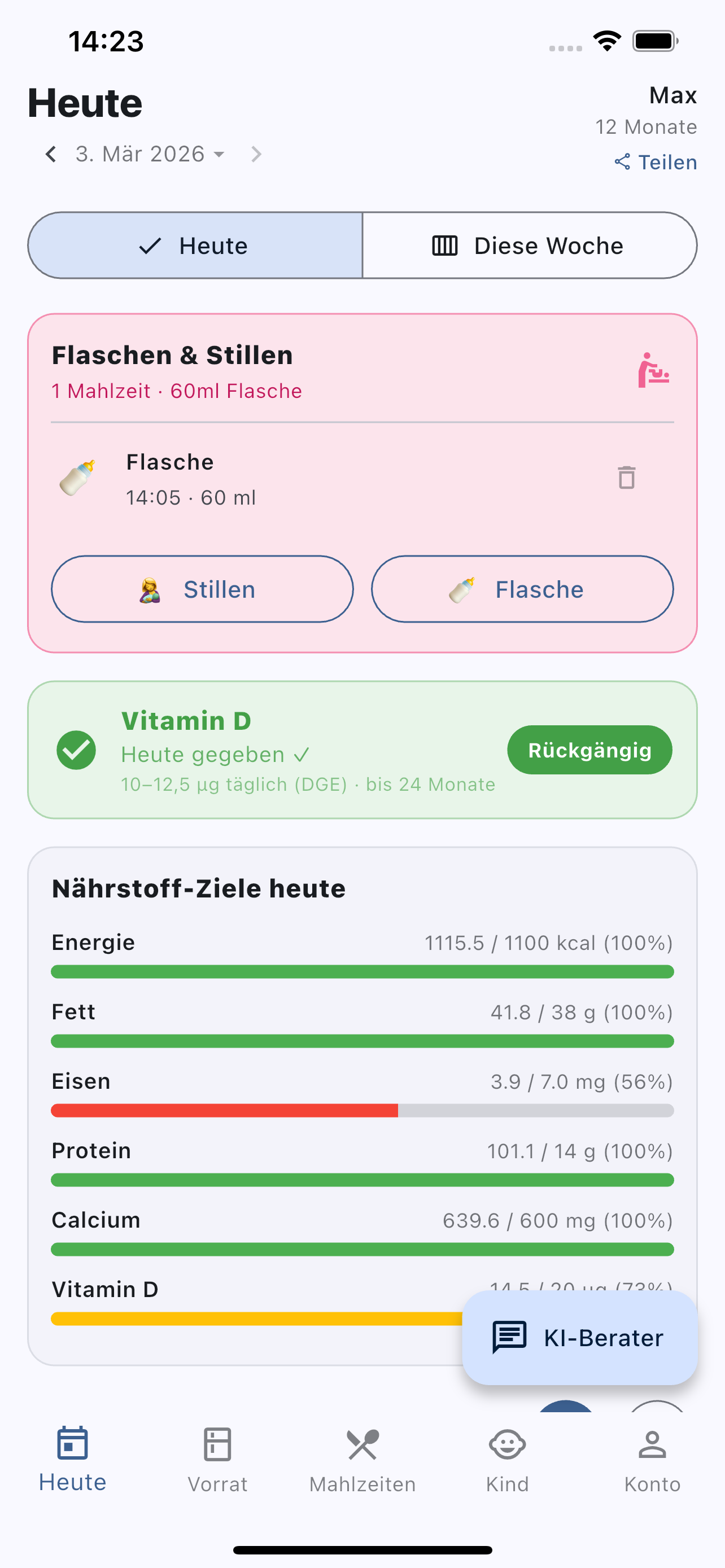 KleinerTeller App – Nährstoff-Tracking